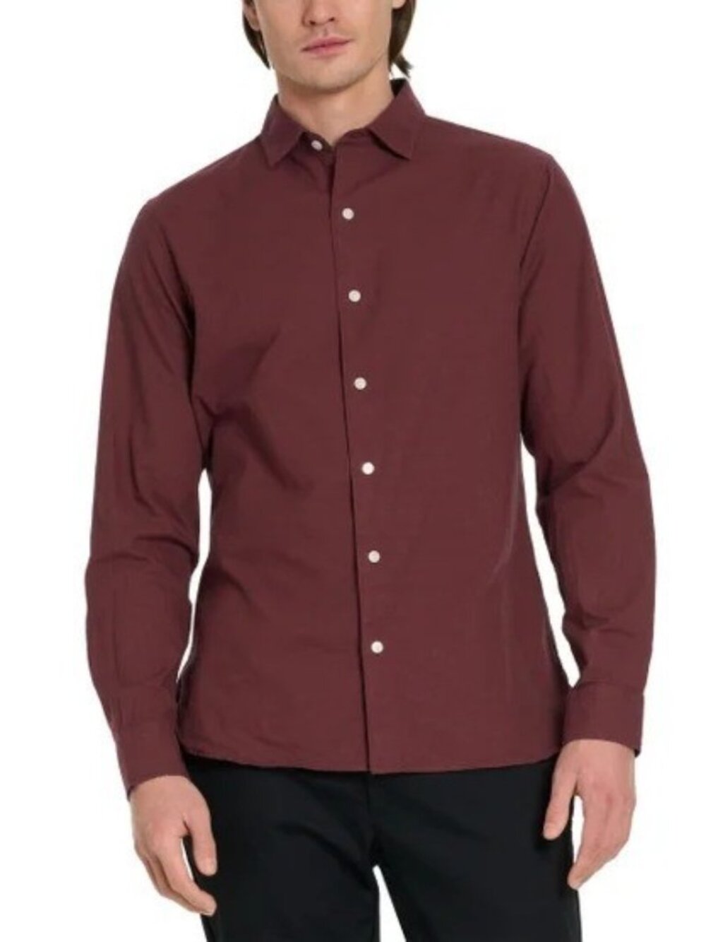Ted Baker Men's Long Sleeve Button-Up Shirt, Red, Size XL